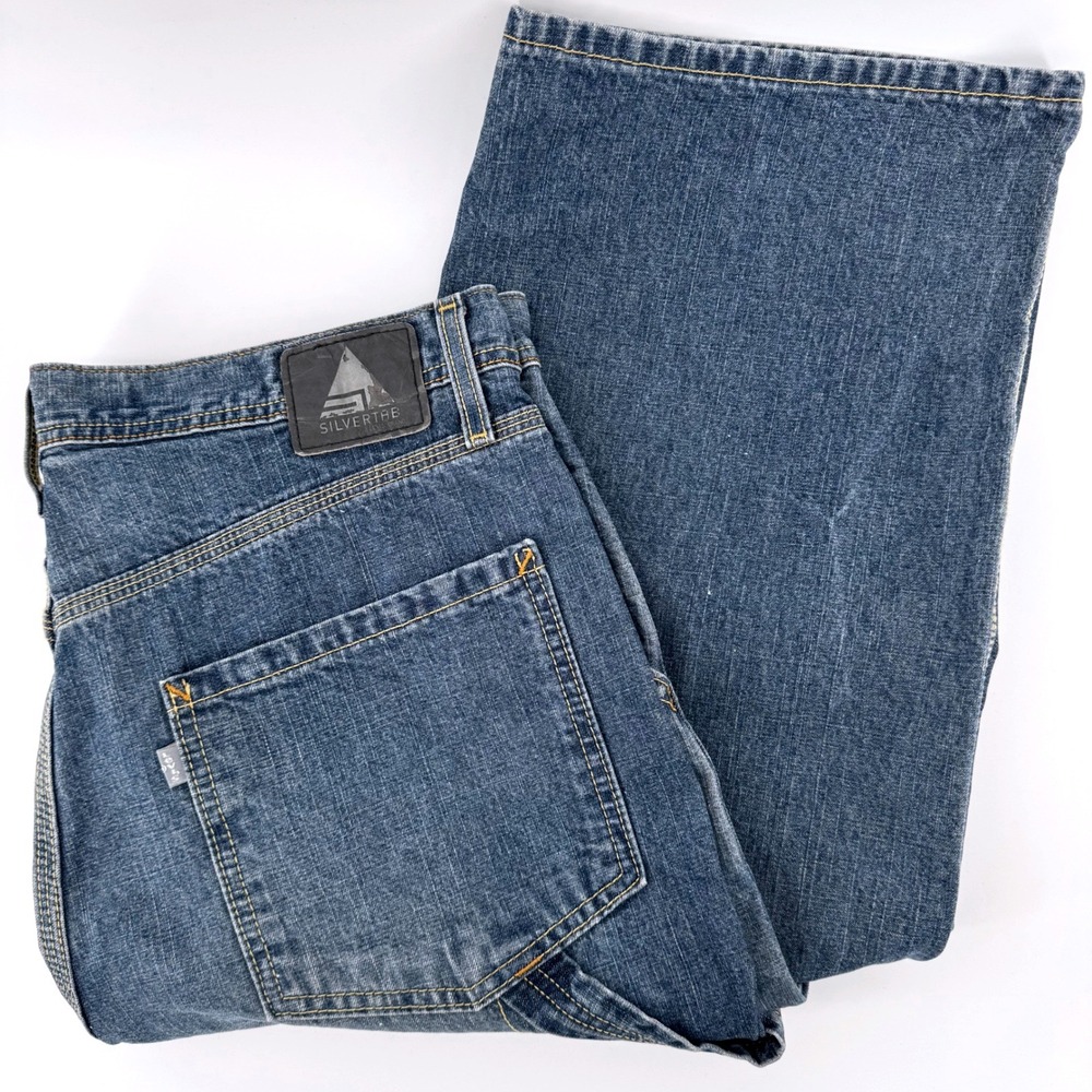 Vintage Levi's SilverTab Carpenter Jeans Men 36x32 Blue Baggy Loose Fit Workwear